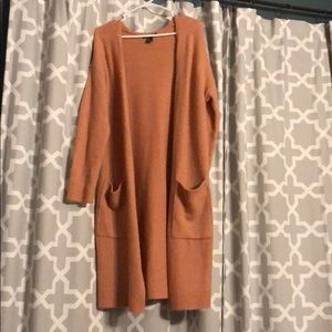 Large cardigan, coral color